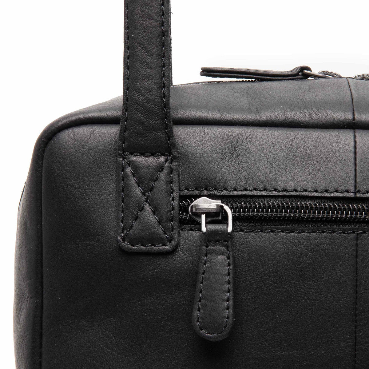 Fenno Full-Grain Leather Shoulder Bag para Mulher - Structured Side Profile Showing Gusset Depth &amp; Expansion Capacity