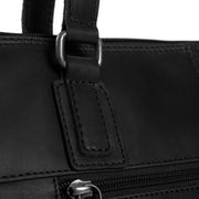 Flint Full-Grain Leather Shoulder Bag para Mulher - Structured Side Profile Showing Gusset Depth &amp; Expansion Capacity