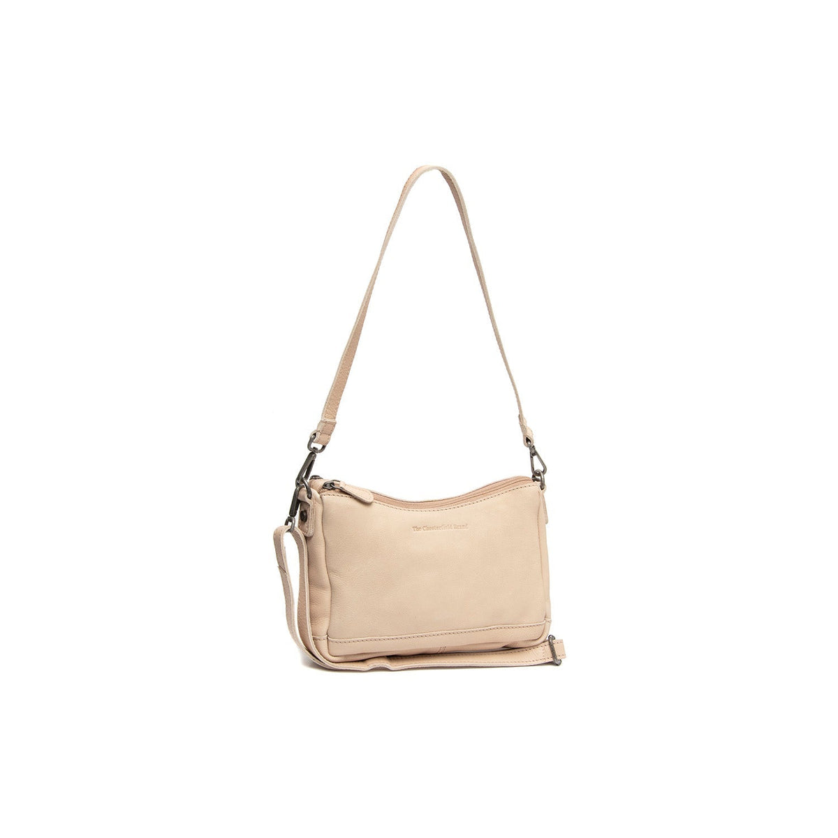 Irving Full-Grain Leather Shoulder Bag para Mulher in Classic 100% Full-Grain Leather - Full Exterior Front Profile View | Buy Online