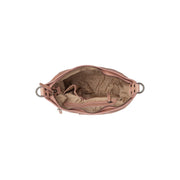 Solid Antique Brass Hardware &amp; Heavy-Duty Dual Zipper Detail on Lucy Full-Grain Leather Shoulder Bag para Mulher