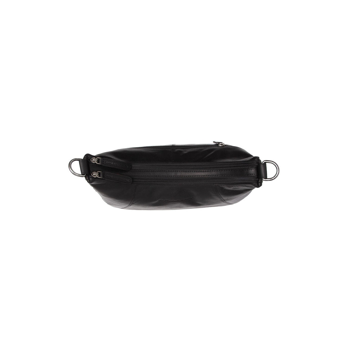 Solid Antique Brass Hardware &amp; Heavy-Duty Dual Zipper Detail on Marle Full-Grain Leather Shoulder Bag para Mulher