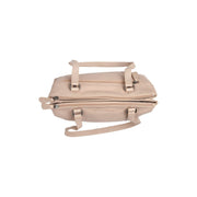 Solid Antique Brass Hardware &amp; Heavy-Duty Dual Zipper Detail on Marvos Full-Grain Leather Shoulder Bag para Mulher