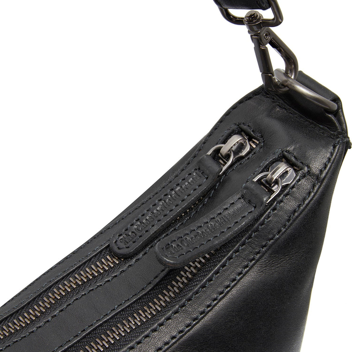 Moneva Full-Grain Leather Shoulder Bag para Mulher - Structured Side Profile Showing Gusset Depth &amp; Expansion Capacity