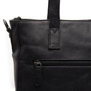 Mosel Full-Grain Leather Shoulder Bag para Mulher - Structured Side Profile Showing Gusset Depth &amp; Expansion Capacity
