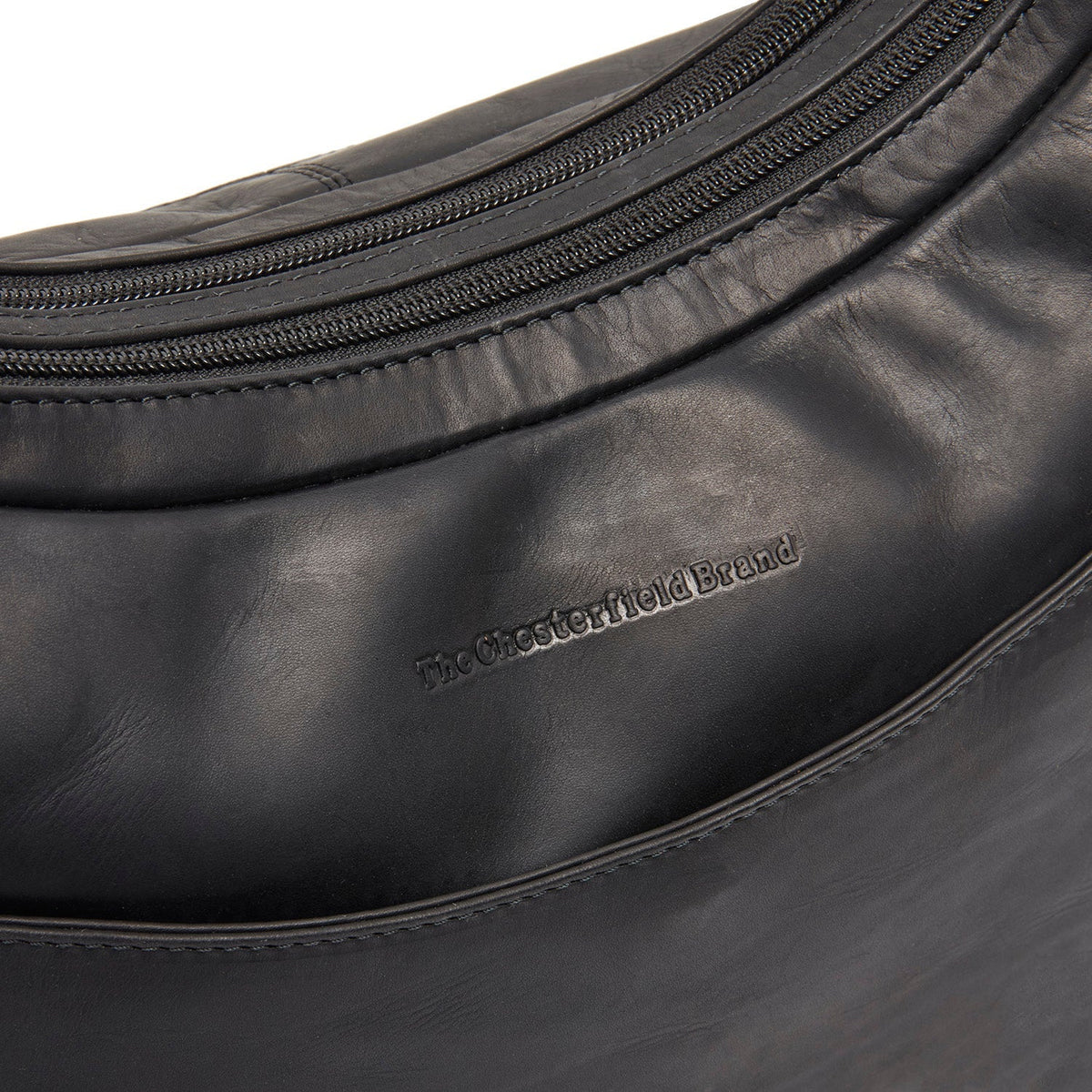 
Classic 100% Full-Grain leather Bag - Perspetiva traseira com alças de couro reforçadas