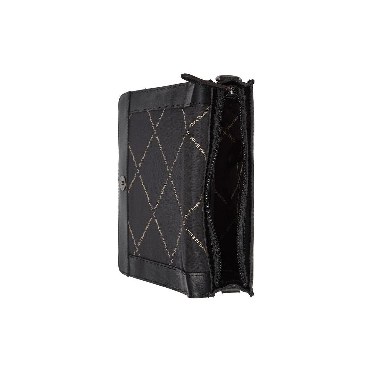 Osuna Full-Grain Leather Shoulder Bag para Mulher - Structured Side Profile Showing Gusset Depth &amp; Expansion Capacity