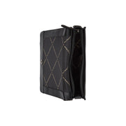 Osuna Full-Grain Leather Shoulder Bag para Mulher - Structured Side Profile Showing Gusset Depth &amp; Expansion Capacity