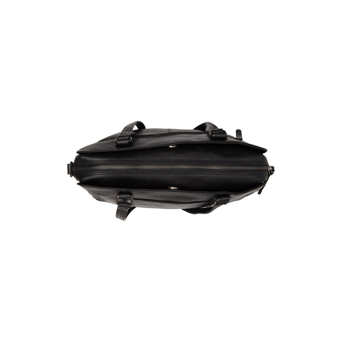 Pretoria Full-Grain Leather Shoulder Bag para Mulher - Structured Side Profile Showing Gusset Depth &amp; Expansion Capacity