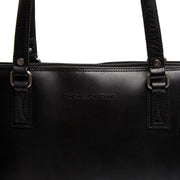 
Classic 100% Full-Grain leather Bag - Perspetiva traseira com alças de couro reforçadas