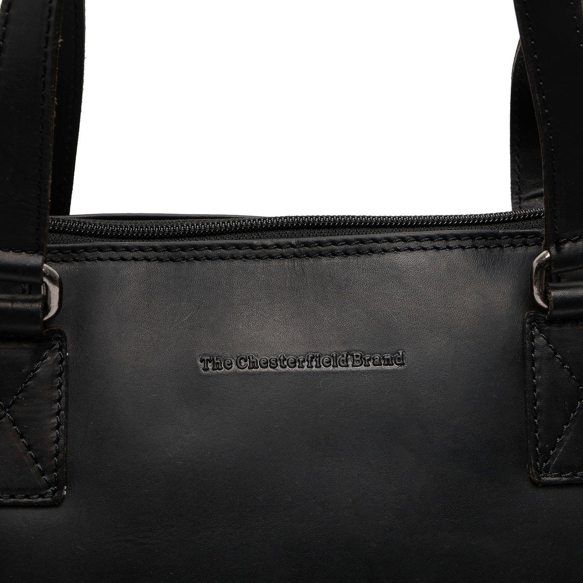 Classic 100% Full-Grain leather Bag - Rear Perspective Showing Reinforced Leather Straps &amp; Stitching