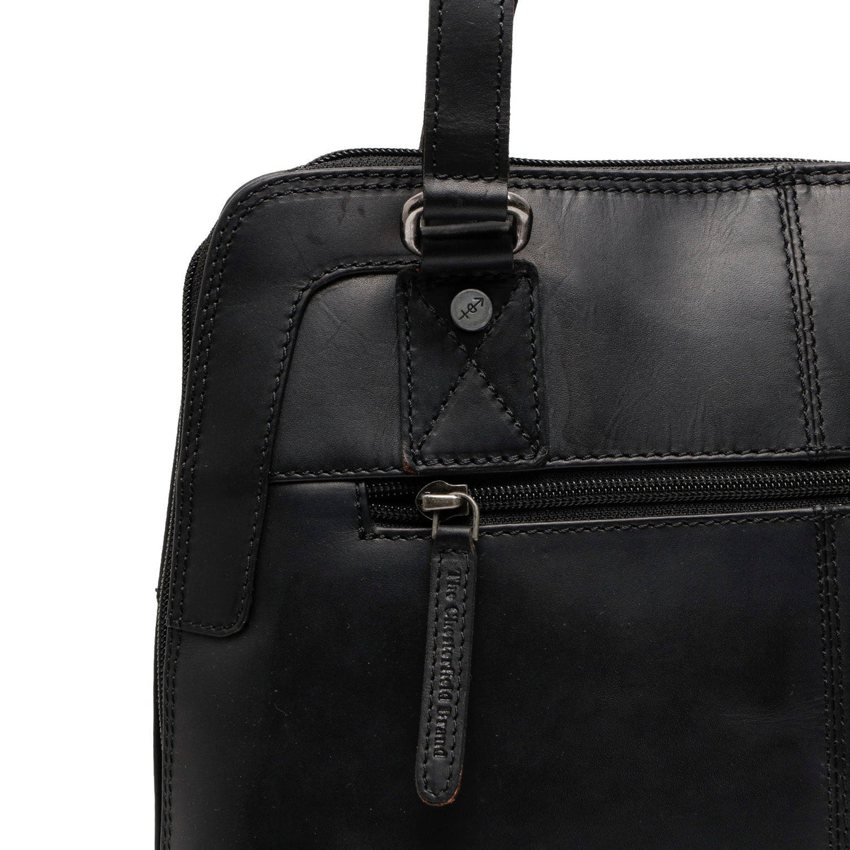 Seron Full-Grain Leather Shoulder Bag para Mulher - Structured Side Profile Showing Gusset Depth &amp; Expansion Capacity