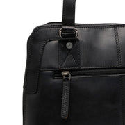 Seron Full-Grain Leather Shoulder Bag para Mulher - Structured Side Profile Showing Gusset Depth &amp; Expansion Capacity