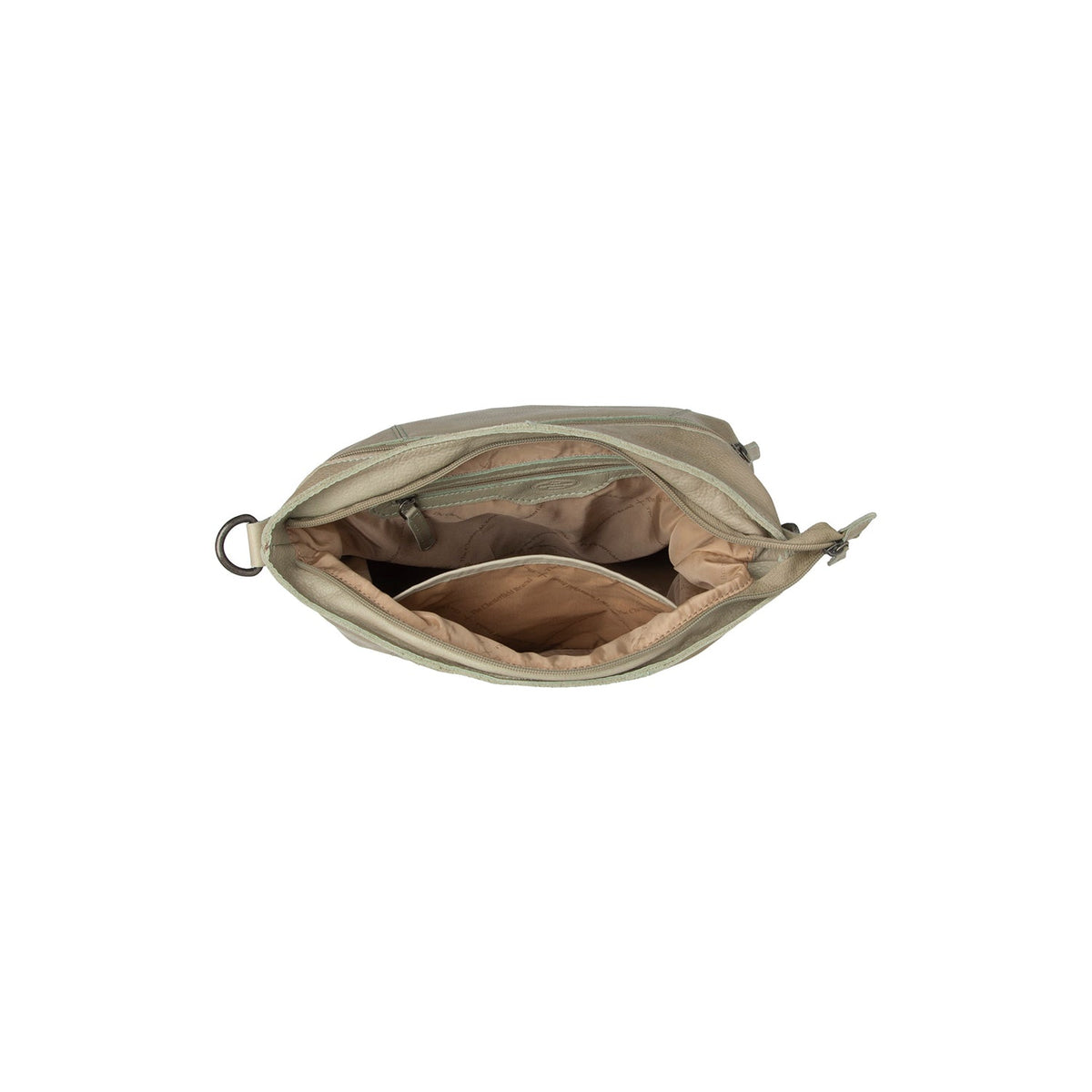 Solid Antique Brass Hardware &amp; Heavy-Duty Dual Zipper Detail on Sintra Full-Grain Leather Shoulder Bag para Mulher