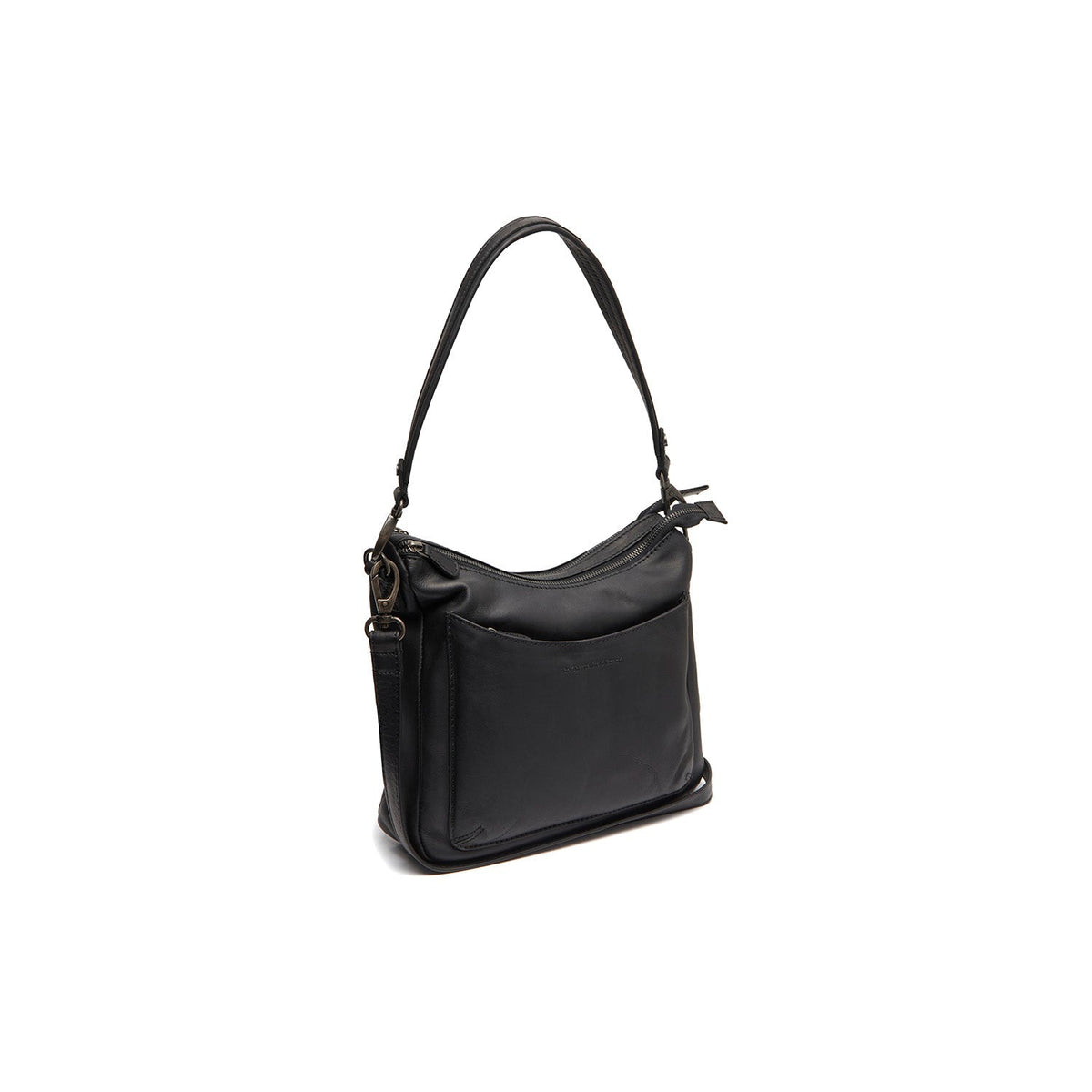 Tivra Full-Grain Leather Shoulder Bag para Mulher in Classic 100% Full-Grain Leather - Full Exterior Front Profile View | Buy Online