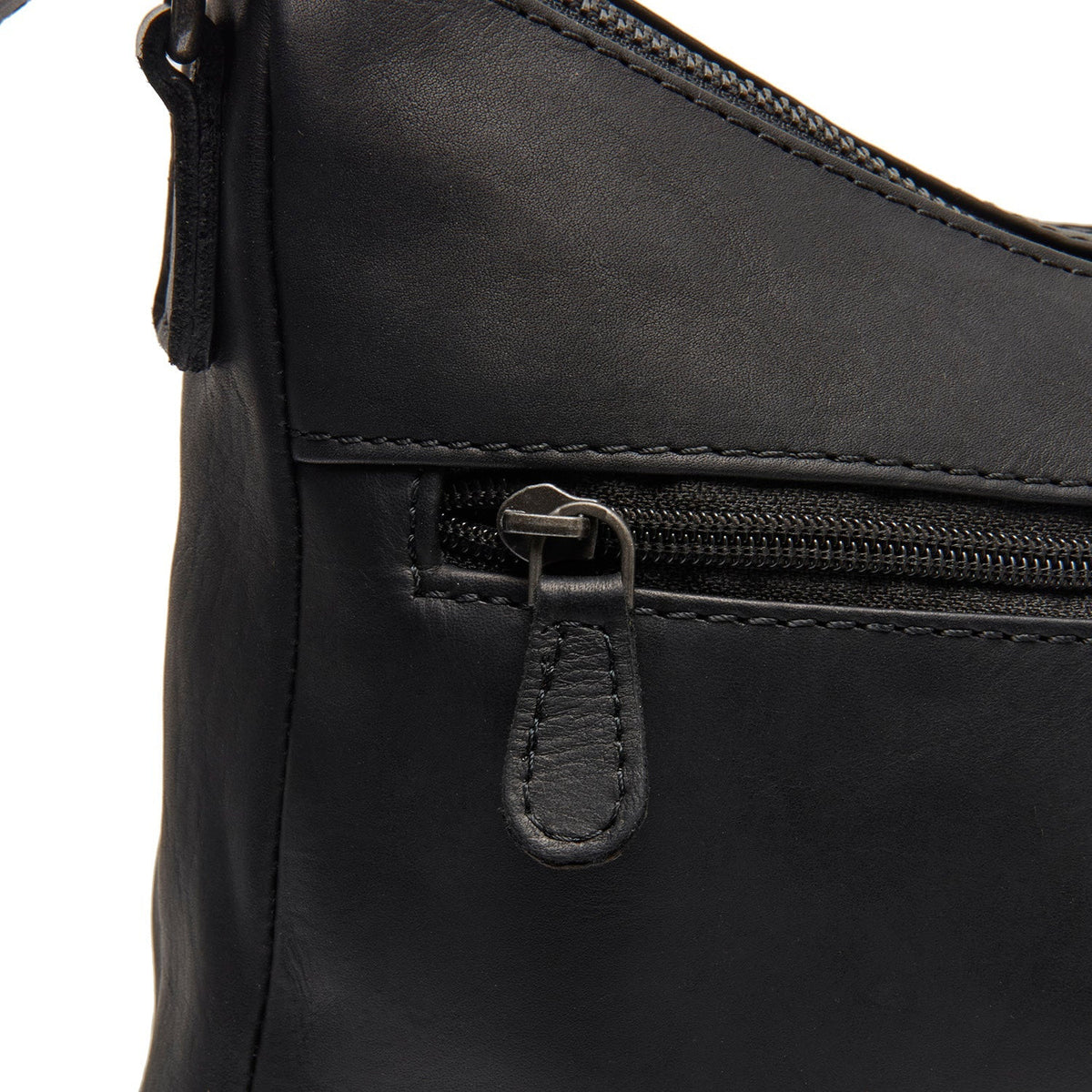 Tivra Full-Grain Leather Shoulder Bag para Mulher - Structured Side Profile Showing Gusset Depth &amp; Expansion Capacity