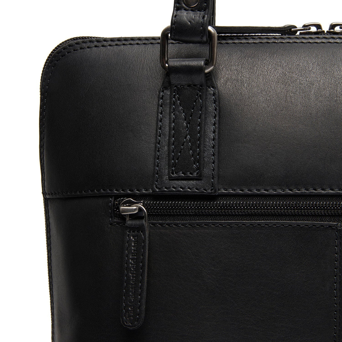 Viamonte Full-Grain Leather Shoulder Bag para Mulher - Structured Side Profile Showing Gusset Depth &amp; Expansion Capacity