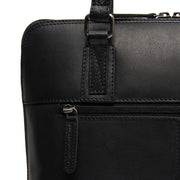 Viamonte Full-Grain Leather Shoulder Bag para Mulher - Structured Side Profile Showing Gusset Depth &amp; Expansion Capacity