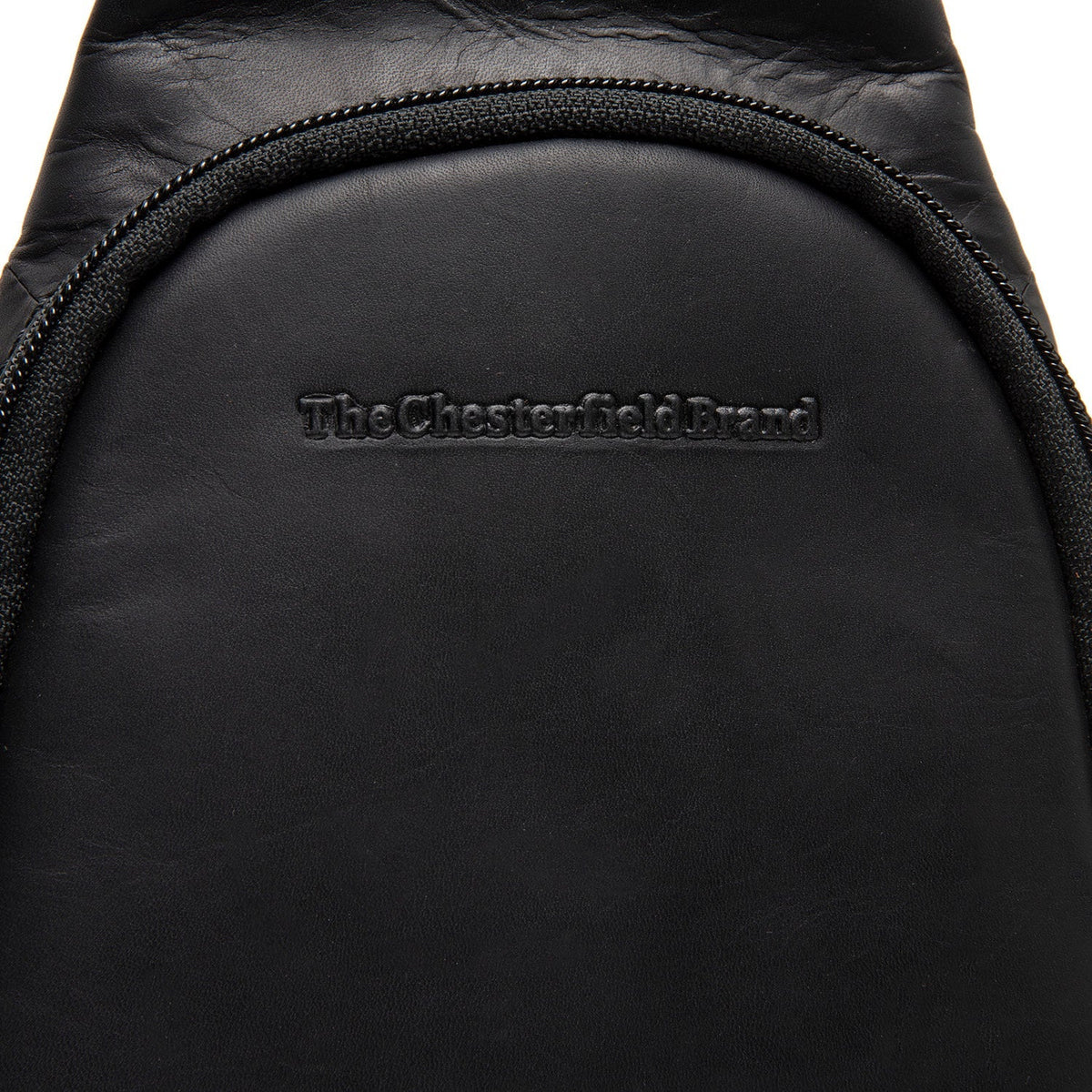 Solid Antique Brass Hardware &amp; Heavy-Duty Dual Zipper Detail on Leather Sling Bag Bowey para Mulher