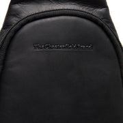 Solid Antique Brass Hardware &amp; Heavy-Duty Dual Zipper Detail on Leather Sling Bag Bowey para Mulher