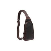 Brown Leather Sling Bag Bowey para Mulher, front view