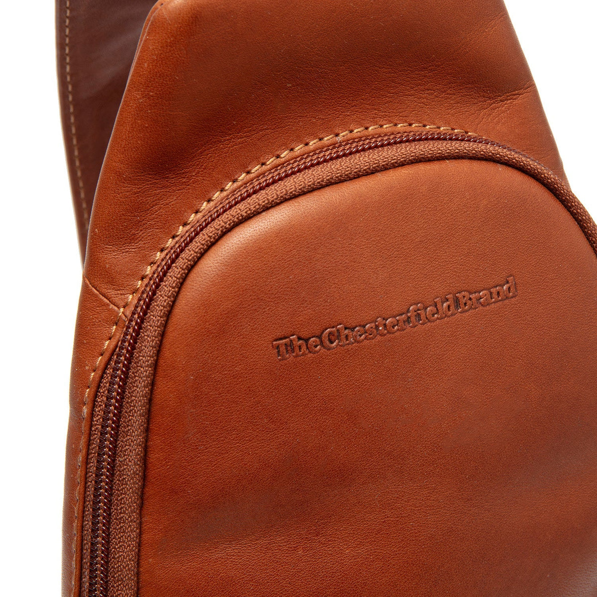 Cognac Leather Sling Bag Bowey para Mulher, detail view 1