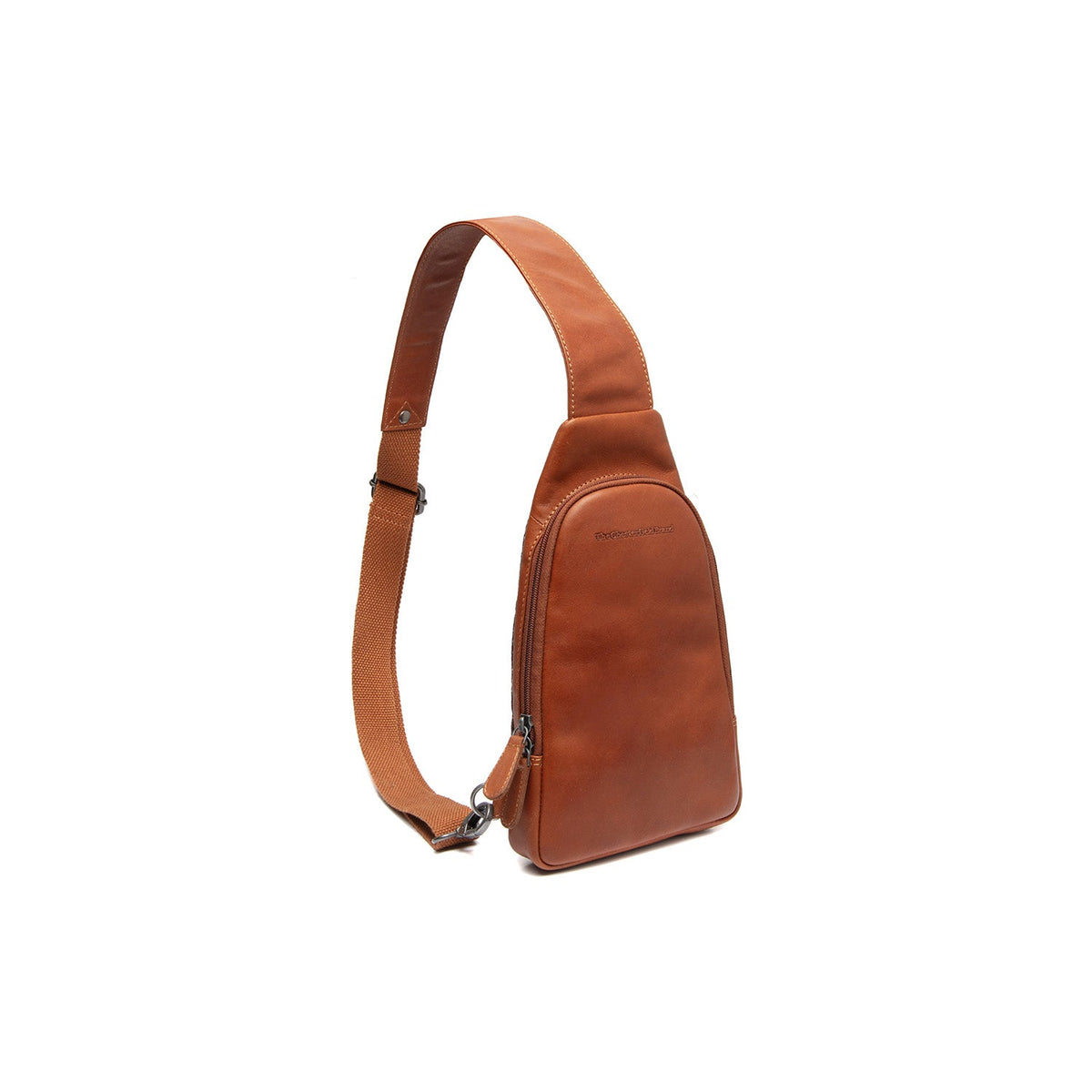 Cognac Leather Sling Bag Bowey para Mulher, front view