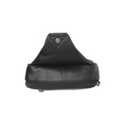 Leather Sling Bag Salla para Mulher - Structured Side Profile Showing Gusset Depth &amp; Expansion Capacity