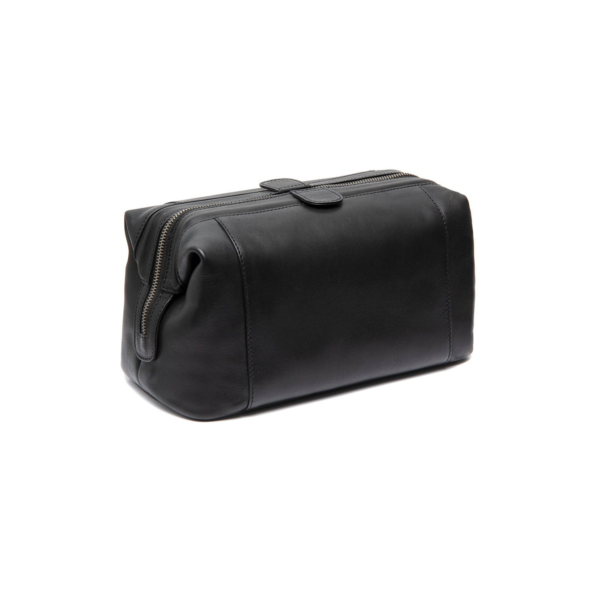 Tailored Rib Cuffs &amp; Hem Craftsmanship Construction Detail on Biassa Full-Grain Leather Toiletry Bag para Mulher