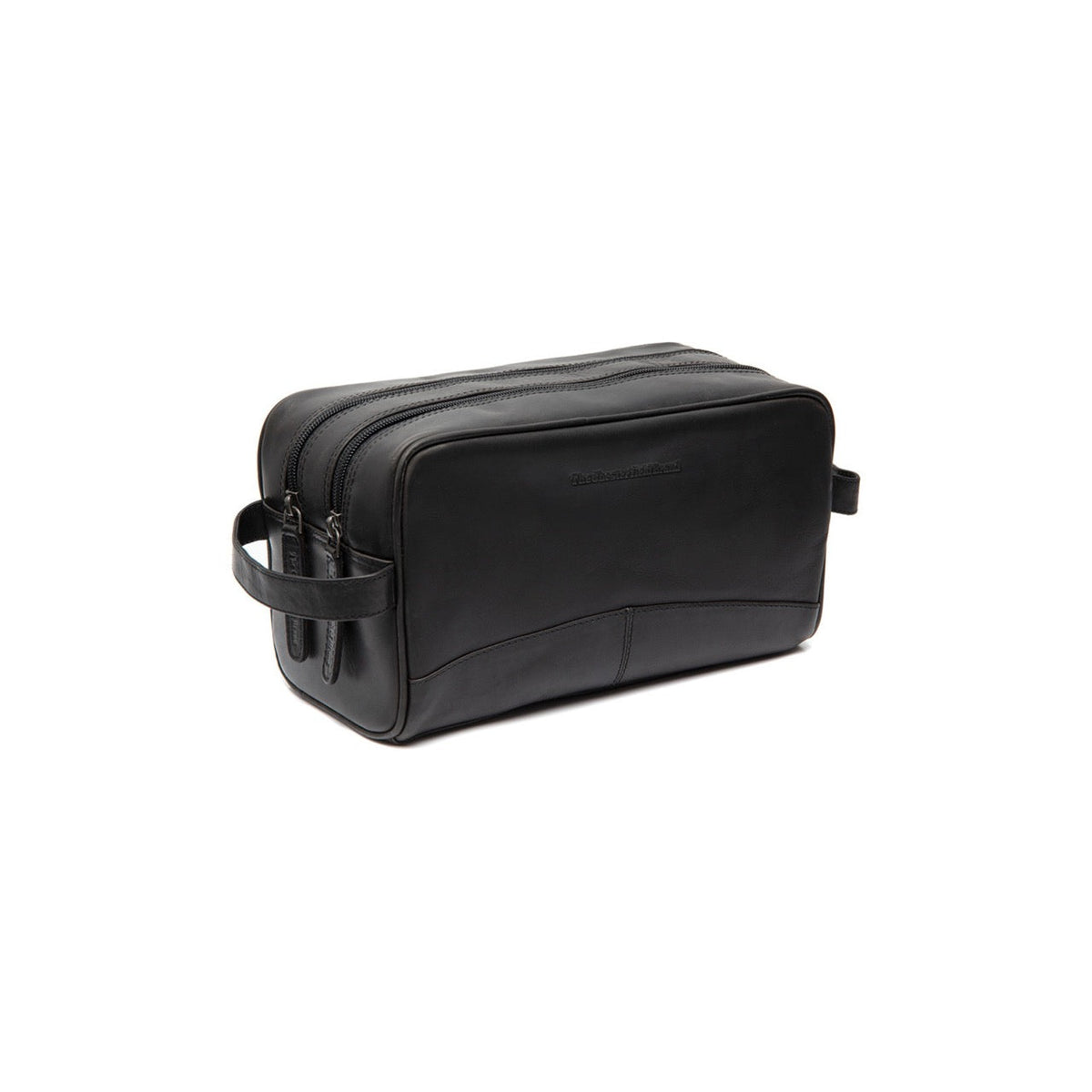 Stacey Full-Grain Leather Toiletry Bag para Mulher in Classic 100% Full-Grain Leather - Front Profile View &amp; Tailored Silhouette | Buy Online