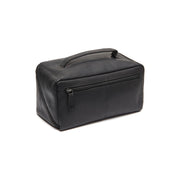 Tailored Rib Cuffs &amp; Hem Craftsmanship Construction Detail on Trevia Full-Grain Leather Toiletry Bag para Mulher