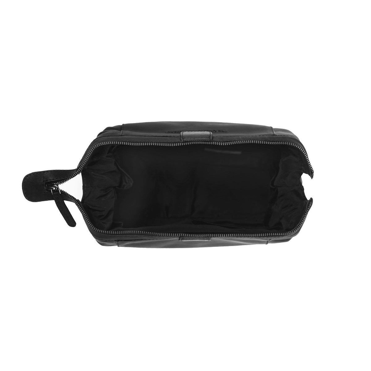 Vince Full-Grain Leather Toiletry Bag para Mulher - Lateral Side Profile View Showing Sleeve Cut &amp; Athletic Taper Fit