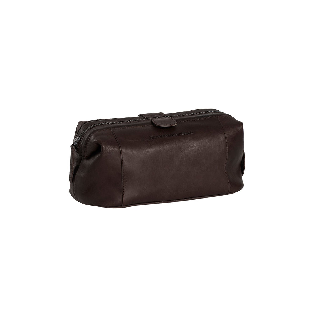 Tailored Rib Cuffs &amp; Hem Craftsmanship Construction Detail on Vince Full-Grain Leather Toiletry Bag para Mulher