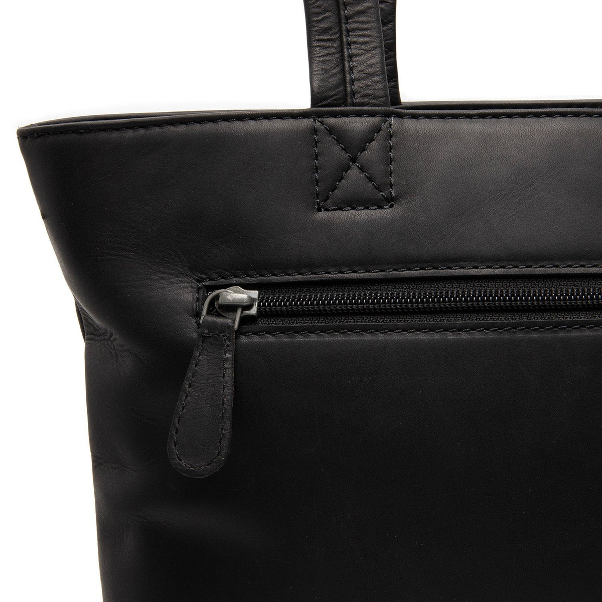 
Alveron Bolsa tote em couro - Perfil lateral estruturado com fole espaçoso