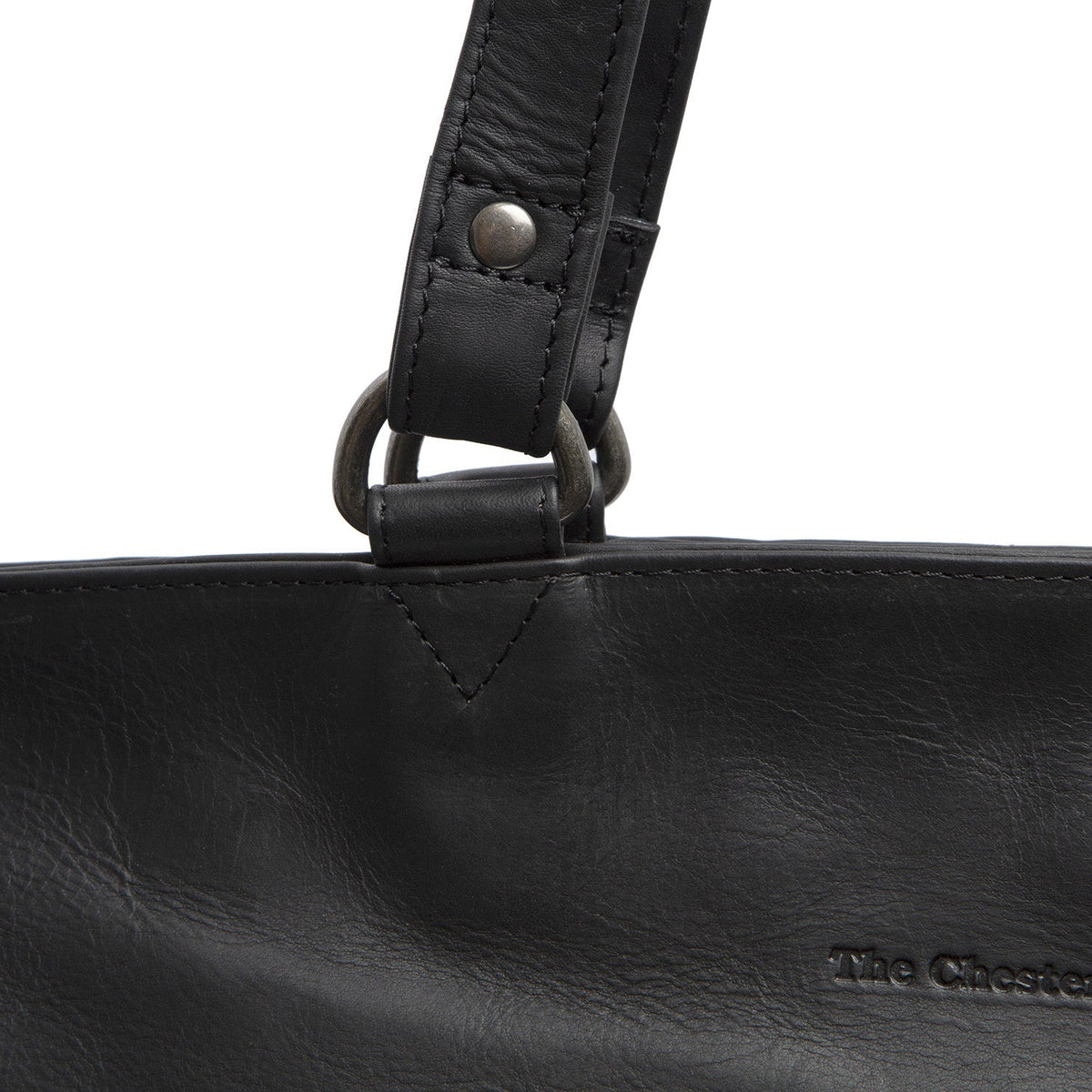 Berlin Full-Grain Leather Tote Bag para Mulher - Structured Side Profile Showing Gusset Depth &amp; Expansion Capacity