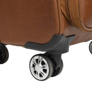 Close-Up Detail of Classic Collar &amp; Heavy-Duty Zipper Hardware on Leather Trolley Key Largo para Mulher