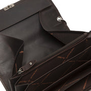 
Classic 100% Full-Grain leather Wallet - Perspetiva traseira com alças de couro reforçadas