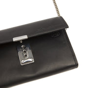 Elba Full-Grain Leather Waiter Wallet para Mulher - Structured Side Profile Showing Gusset Depth &amp; Expansion Capacity