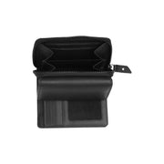 Solid Antique Brass Hardware &amp; Heavy-Duty Dual Zipper Detail on Aldra Full-Grain Leather Wallet para Mulher