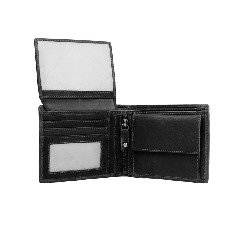Alvina Full-Grain Leather Wallet para Homem