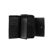 Ascot Full-Grain Leather Wallet para Mulher - Structured Side Profile Showing Gusset Depth &amp; Expansion Capacity