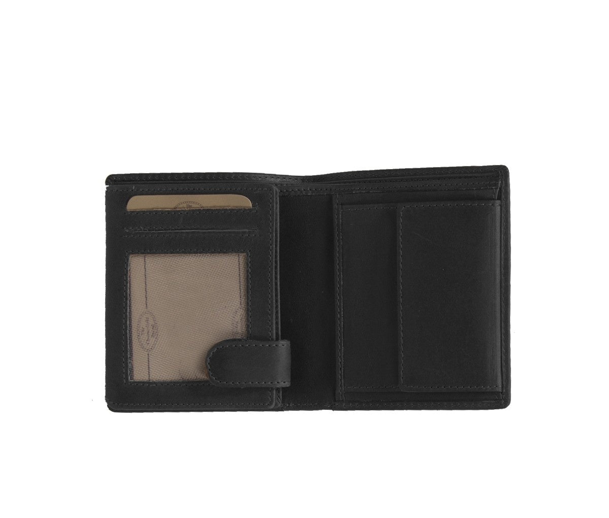 Solid Antique Brass Hardware &amp; Heavy-Duty Dual Zipper Detail on Carl Full-Grain Leather Wallet para Homem