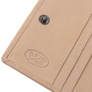 Floren Full-Grain Leather Wallet para Mulher - Structured Side Profile Showing Gusset Depth &amp; Expansion Capacity
