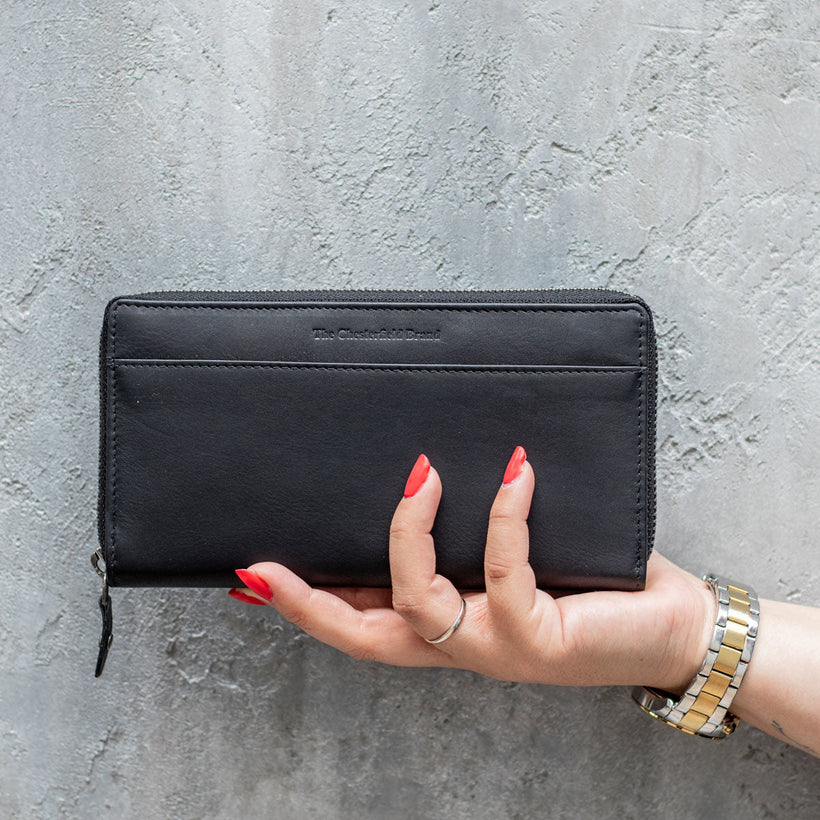 Halle Full-Grain Leather Wallet para Mulher