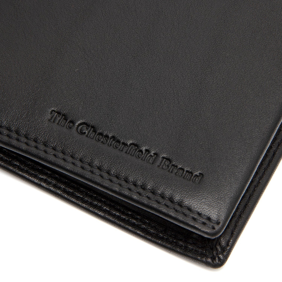 Solid Antique Brass Hardware &amp; Heavy-Duty Dual Zipper Detail on Hanson Full-Grain Leather Wallet para Homem