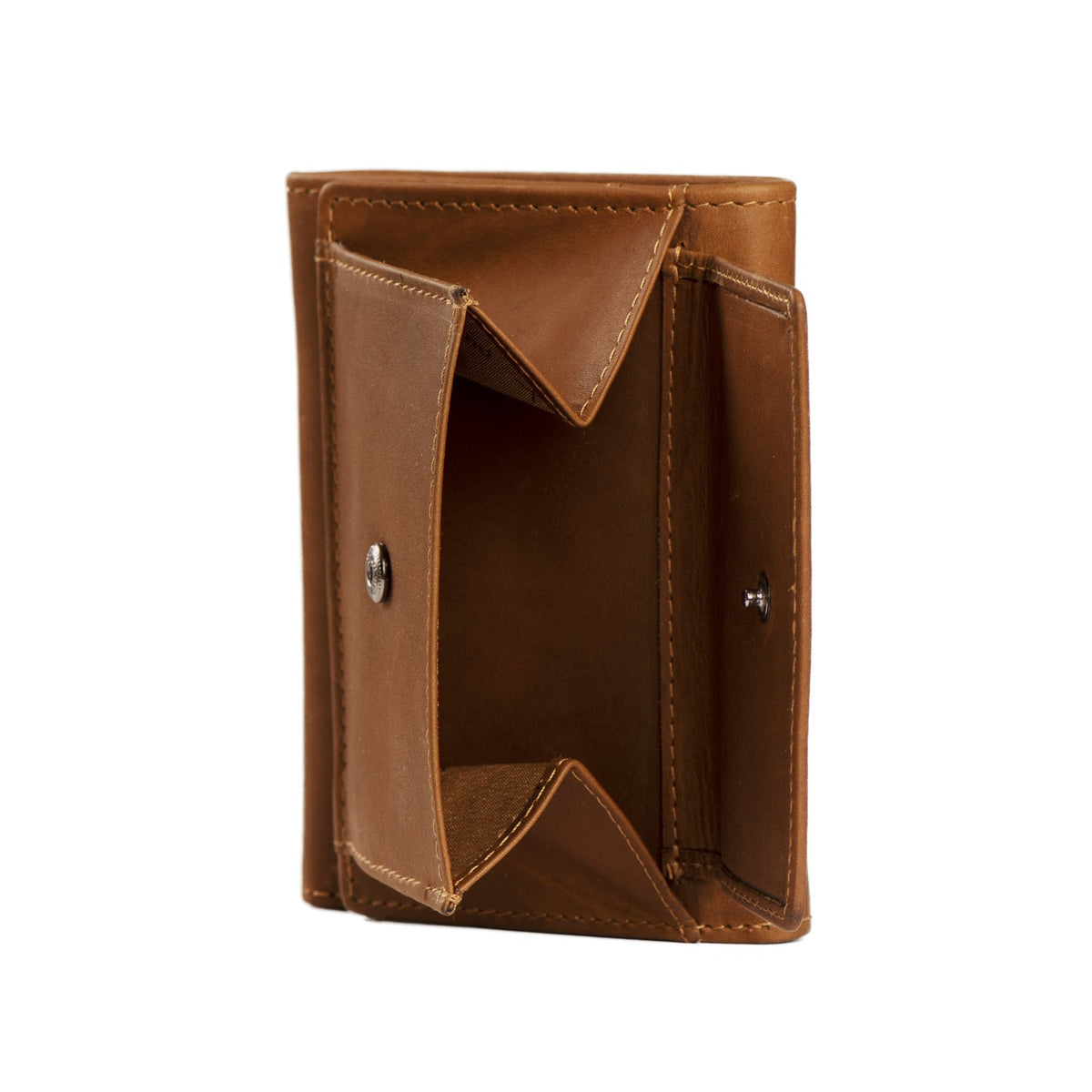 Solid Antique Brass Hardware &amp; Heavy-Duty Dual Zipper Detail on Harthoft Full-Grain Leather Wallet para Mulher