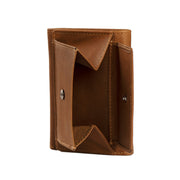 Solid Antique Brass Hardware &amp; Heavy-Duty Dual Zipper Detail on Harthoft Full-Grain Leather Wallet para Mulher