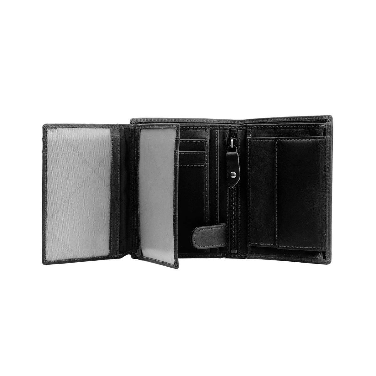 Hazel Full-Grain Leather Wallet para Mulher - Structured Side Profile Showing Gusset Depth &amp; Expansion Capacity