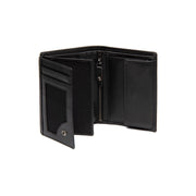 
Solid Antique Brass Hardware & Heavy-Duty Dual Zipper Detail on Leroy Carteira em couro