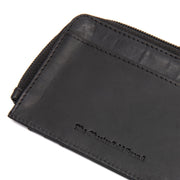 Solid Antique Brass Hardware &amp; Heavy-Duty Dual Zipper Detail on Livenza Full-Grain Leather Wallet para Mulher