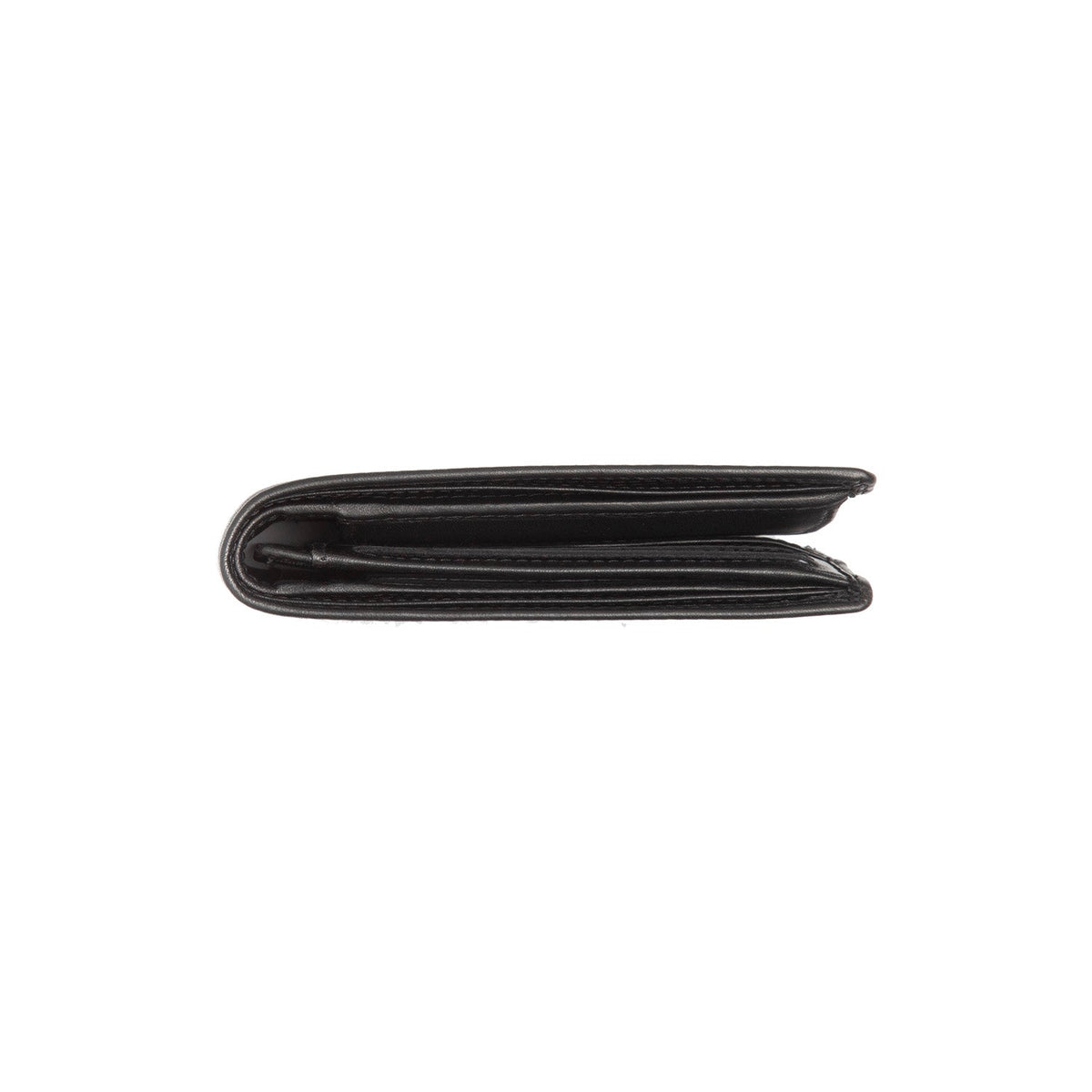 Lynnwood Full-Grain Leather Wallet para Homem - Structured Side Profile Showing Gusset Depth &amp; Expansion Capacity